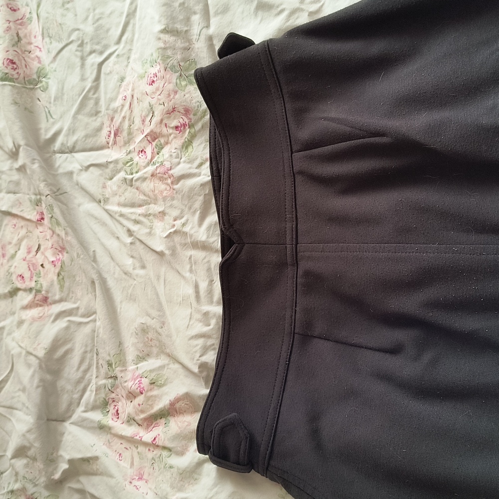 Anthropology Maeve Black Pencil Skirt Buckles - Picture 4 of 5